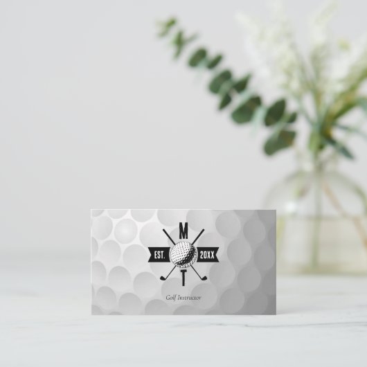 ゴルフインストラクタービジネスソーシャルメディアQRコード 名刺 (スタンド正面)