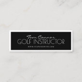 ゴルフインストラクターブラック&ホワイト縁どカード スキニー名刺 (正面)