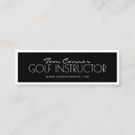 ゴルフインストラクターブラック&ホワイト縁どカード スキニー名刺