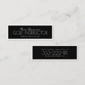 ゴルフインストラクターブラック&ホワイト縁どカード スキニー名刺 (正面/裏面)