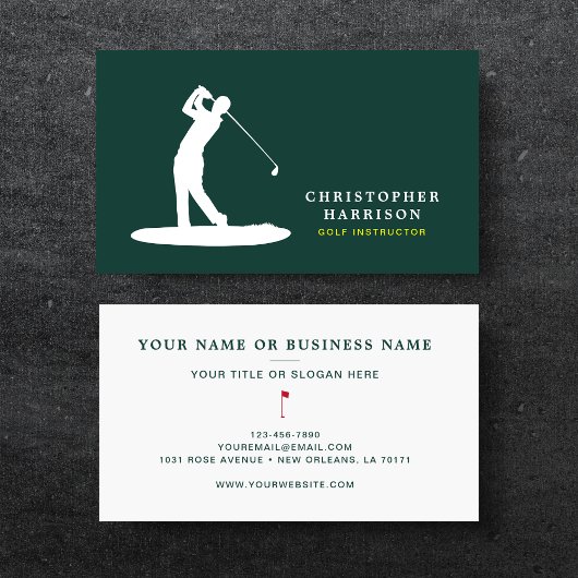 ゴルフインストラクタープロフェッショナルモダングリーンスポーツ 名刺