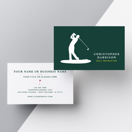 ゴルフインストラクタープロフェッショナルモダングリーンスポーツ 名刺