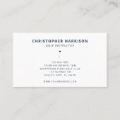 ゴルフインストラクタープロフェッショナルユーモアのあるシンプルネイビー 名刺 (裏面)