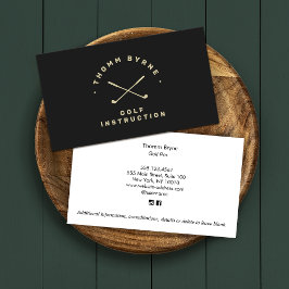 ゴルフインストラクタープロ交差ゴルフクラブブラック 名刺