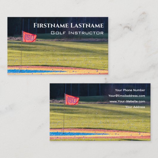 ゴルフインストラクターホールインワンゴルフコートゴルフスポーツ 名刺 (正面/裏面)