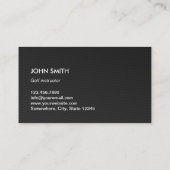 ゴルフインストラクターモダンメタルプロフェッショナルスポーツ 名刺 (裏面)
