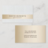ゴルフインストラクターモダン金ゴールドストライプ 名刺 (正面/裏面)