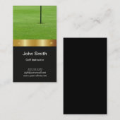 ゴルフインストラクターモダン金ゴールドベルト 名刺 (正面/裏面)