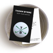 ゴルフインストラクターモノグラムの金ゴールドボールビジネスカー 名刺