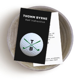 ゴルフインストラクターモノグラムの金ゴールドボールビジネスカー 名刺