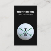 ゴルフインストラクターモノグラムの金ゴールドボールビジネスカー 名刺 (正面)