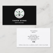 ゴルフインストラクターモノグラムの金ゴールドボールビジネスカー 名刺 (正面/裏面)