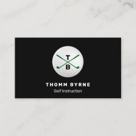 ゴルフインストラクターモノグラムの金ゴールドボールビジネスカー 名刺