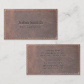 ゴルフインストラクターヴィンテージ縫い革 名刺 (正面/裏面)