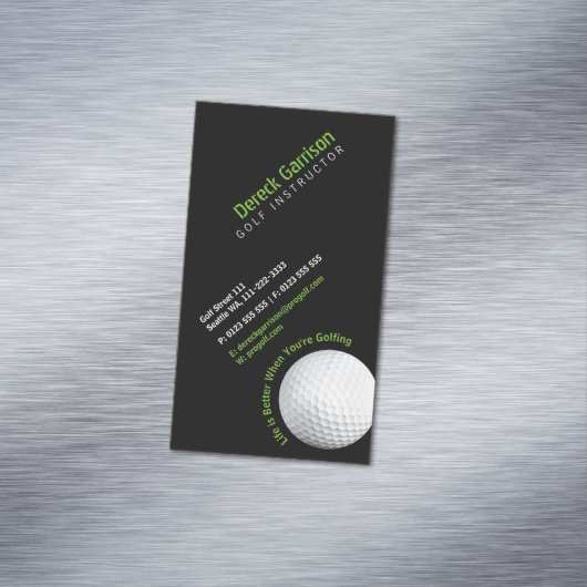 ゴルフインストラクター |プロフェッショナルブラック マグネット名刺 (インサイチュ)