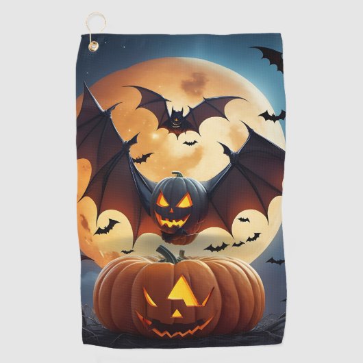 ゴルフイン不気味スタイル:ハロウィンゴルフタオル ゴルフタオル (正面)