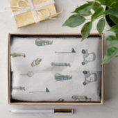 ゴルフウォーターカラーブルーとグリーン 薄葉紙 (ギフト)