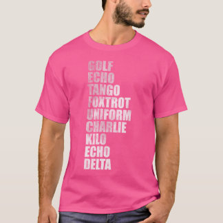 ゴルフエコータンゴフォックストロットユニフォームチャーリーキロエコー Tシャツ