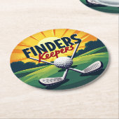 ゴルフエレガントをテーマにした愛好家のためのアートワーク ラウンドペーパーコースター (アングル)