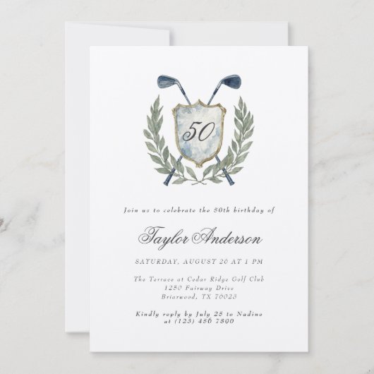 ゴルフエレガントクレスト50thバースデーパーティーゴルフ 招待状 (正面)