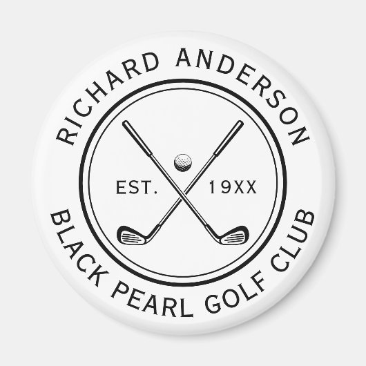 ゴルフエレガントパーソナライズされたクラブ名 マグネット (正面)