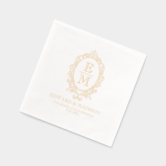 ゴルフエレガントビクトリアンフローラ枠 箔ナプキン (左)