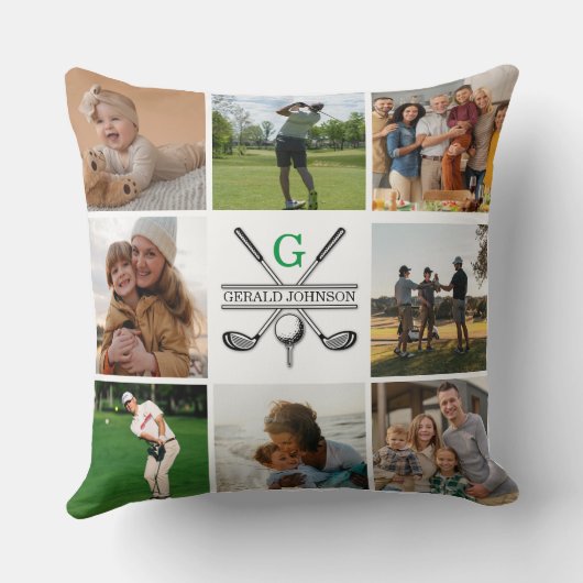 ゴルフエレガントモノグラムコラージュデザイン クッション (裏面)