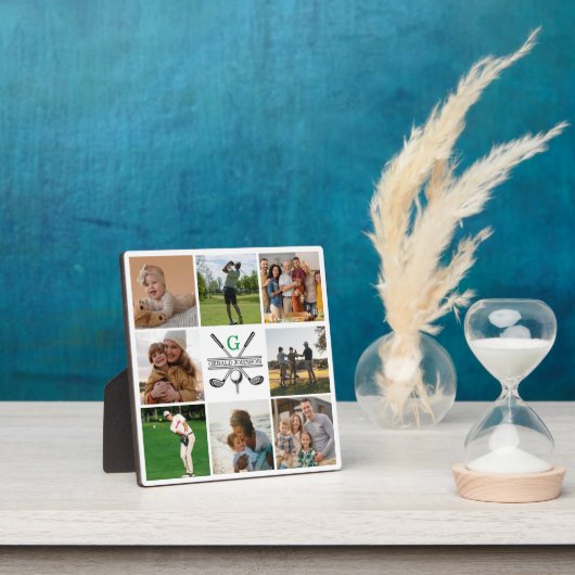 ゴルフエレガントモノグラムコラージュデザイン フォトプラーク (インサイチュ)