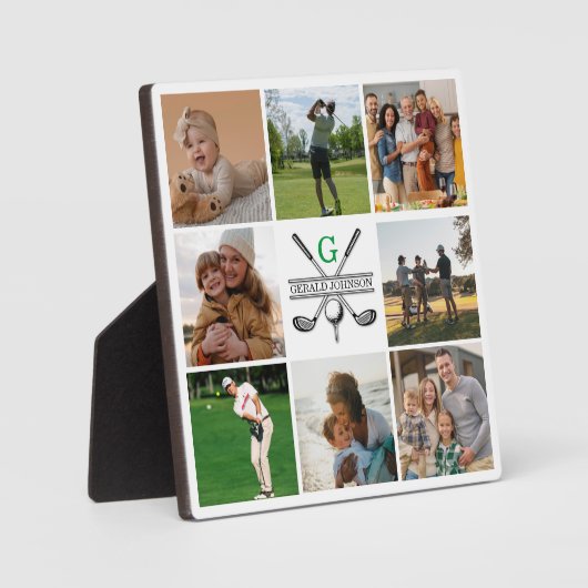 ゴルフエレガントモノグラムコラージュデザイン フォトプラーク (正面)