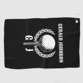 ゴルフエレガントモノグラムデザインとリース ゴルフタオル (横)