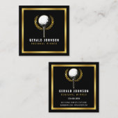 ゴルフエレガントモノグラムデザインスクエアビジネスカー スクエア名刺 (正面/裏面)