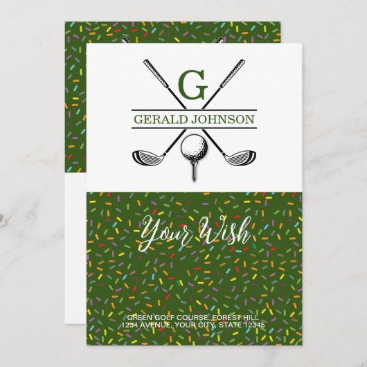 ゴルフエレガントモノグラムホリデイデザイン シーズンカード (正面/裏面)