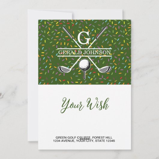 ゴルフエレガントモノグラムホリデイデザイン シーズンカード (裏面)