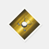 ゴルフエレガント名前をカスタムするデザイン スタンダードカクテルナプキン (角)