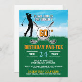 ゴルフエレガント誕生日デザイン 招待状 (正面/裏面)