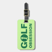 ゴルフオブセッショングリーンカーキパーソナライズされたバッグラベル ラゲッジタグ (正面縦)