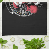 ゴルフオークリスマスサンタクロースヴィンテージゴルファーGolfi キッチンタオル (折り畳み)