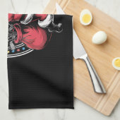 ゴルフオークリスマスサンタクロースヴィンテージゴルファーGolfi キッチンタオル (四つ折り)