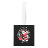 ゴルフオークリスマスサンタクロースヴィンテージゴルファーGolfi キューブオーナメント (正面)