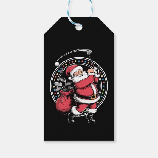 ゴルフオークリスマスサンタクロースヴィンテージゴルファーGolfi ギフトタグ (裏面)