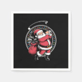 ゴルフオークリスマスサンタクロースヴィンテージゴルファーGolfi スタンダードカクテルナプキン (正面)