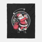 ゴルフオークリスマスサンタクロースヴィンテージゴルファーGolfi フリースブランケット (正面)