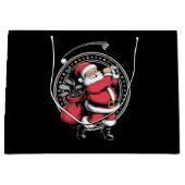 ゴルフオークリスマスサンタクロースヴィンテージゴルファーGolfi ラージペーパーバッグ (正面)