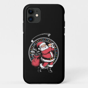 ゴルフオークリスマスサンタクロースヴィンテージゴルファーGolfi iPhone 11 ケース