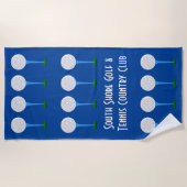 ゴルフカスタマイズボール&ティーズブルービーチタオル ビーチタオル (正面)