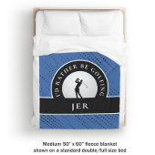 ゴルフカスタムゴルファーモノグラムシルエットブルーブラック フリースブランケット
