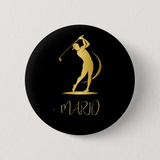 ゴルフカスタムデザイン付きラウンドボタン 缶バッジ (正面)