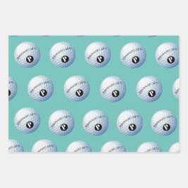 ゴルフカスタムモノグラム名包装紙シート ラッピングペーパーシート