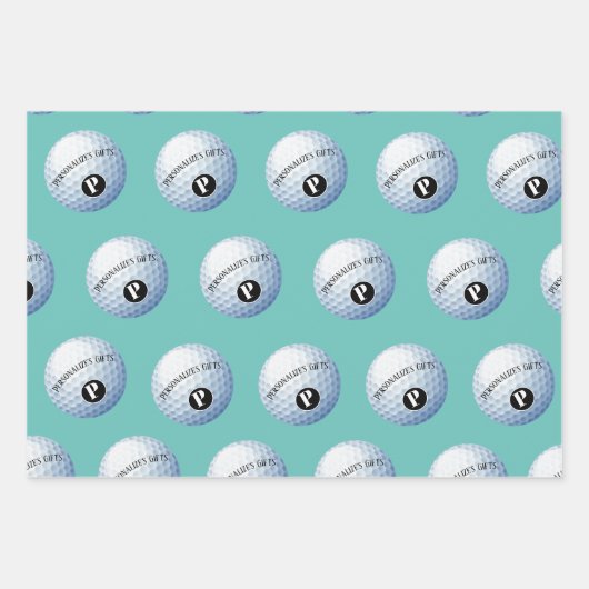 ゴルフカスタムモノグラム名包装紙シート ラッピングペーパーシート (正面)