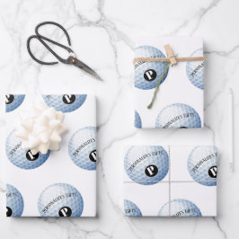 ゴルフカスタムモノグラム名包装紙シート ラッピングペーパーシート